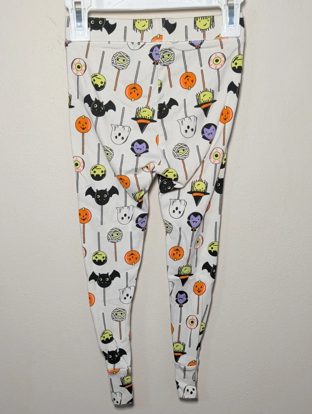 Gap Kids Halloween Cake Pop Pajamas White Black Orange 100% Cotton Unisex Size 6